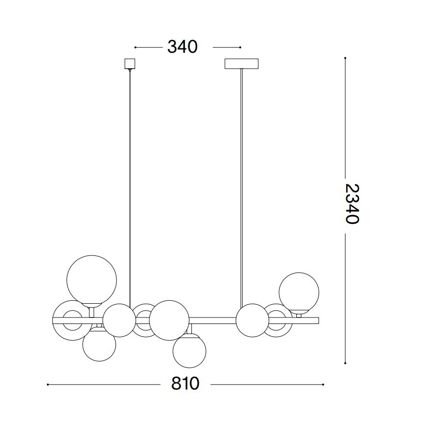 Ideal Lux - LED Пендел PERLAGE 10xG9/3W/230V 81 см златист/бял