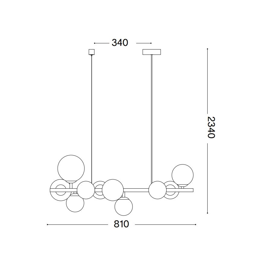 Ideal Lux - LED Пендел PERLAGE 10xG9/3W/230V 81 см златист/опушен