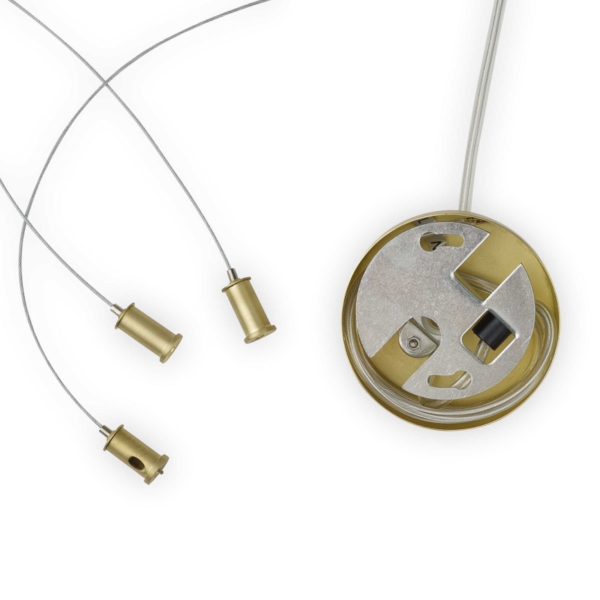 Ideal Lux - LED Пендел PERLAGE 11xG9/3W/230V Ø 73 см златист/бял