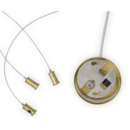 Ideal Lux - LED Пендел PERLAGE 11xG9/3W/230V Ø 73 см златист/опушен