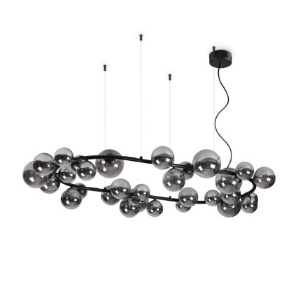 Ideal Lux - LED Пендел PERLAGE 30xG9/3W/230V 143 см черен/опушен