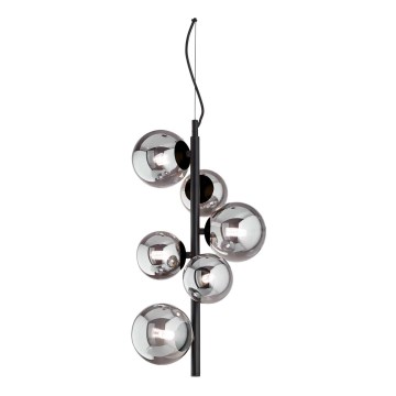 Ideal Lux - LED Пендел PERLAGE 6xG9/3W/230V Ø 26 см черен/опушен