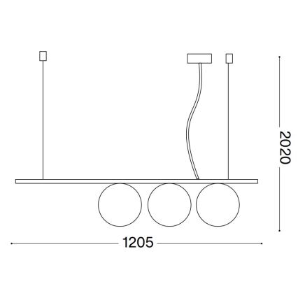 Ideal Lux - LED Пендел PERLINE 3xG9/3W/230V златист