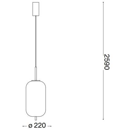 Ideal Lux - LED Пендел UMILE LED/20W/230V Ø 22 см CRI 90 месинг/бял