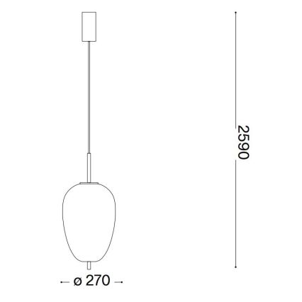 Ideal Lux - LED Пендел UMILE LED/20W/230V Ø 27 см CRI 90 месинг/бял