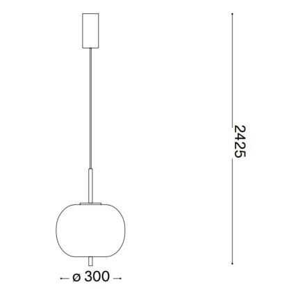 Ideal Lux - LED Пендел UMILE LED/20W/230V Ø 30 см CRI 90 месинг/бял