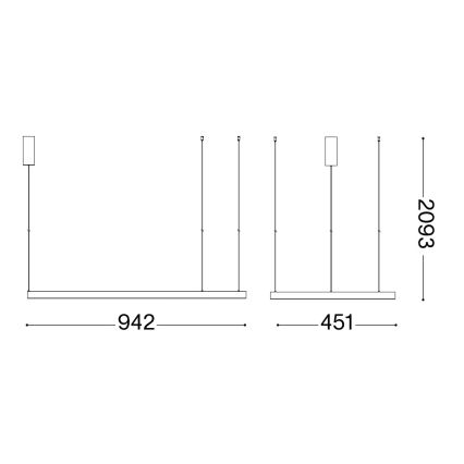 Ideal Lux - LED Пендел WAVES LED/37W/230V CRI 90 черен