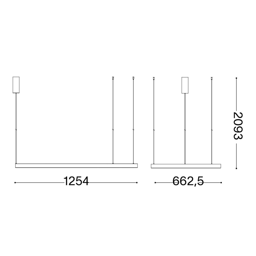 Ideal Lux - LED Пендел WAVES LED/45W/230V CRI 90 черен