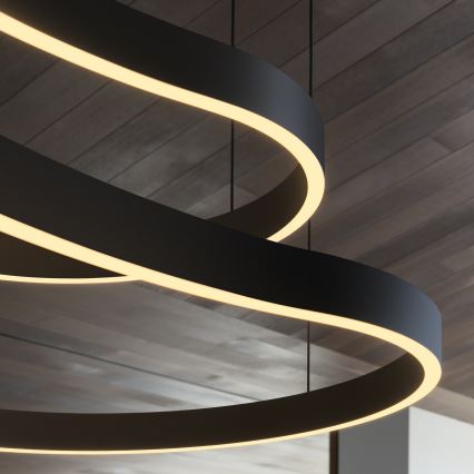 Ideal Lux - LED Пендел WAVES LED/54W/230V CRI 90 черен