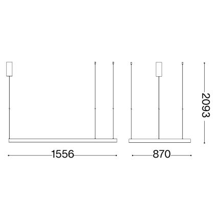 Ideal Lux - LED Пендел WAVES LED/54W/230V CRI 90 месинг