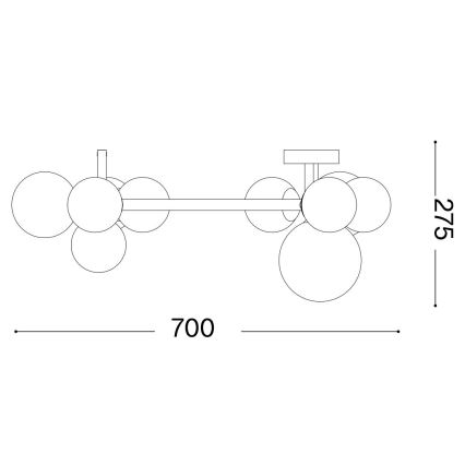 Ideal Lux - LED полилей за повърхностен монтаж PERLAGE 10xG9/3W/230V, диаметър 70 см, златисто/димчато бежово