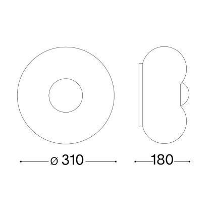 Ideal Lux - LED Плафониера ARIZONA 2xGX53/9W/230V Ø 31 см бял