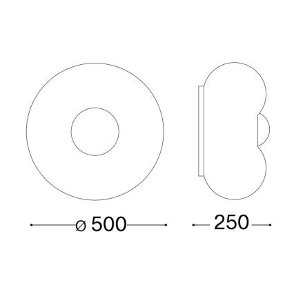 Ideal Lux - LED Плафониера ARIZONA 5xGX53/9W/230V Ø 50 см бял