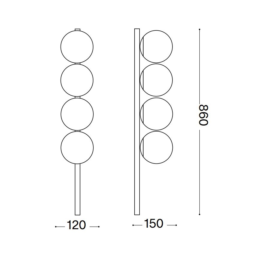 Ideal Lux - LED Плафониера BINOMIO 4xG9/3W/230V черен