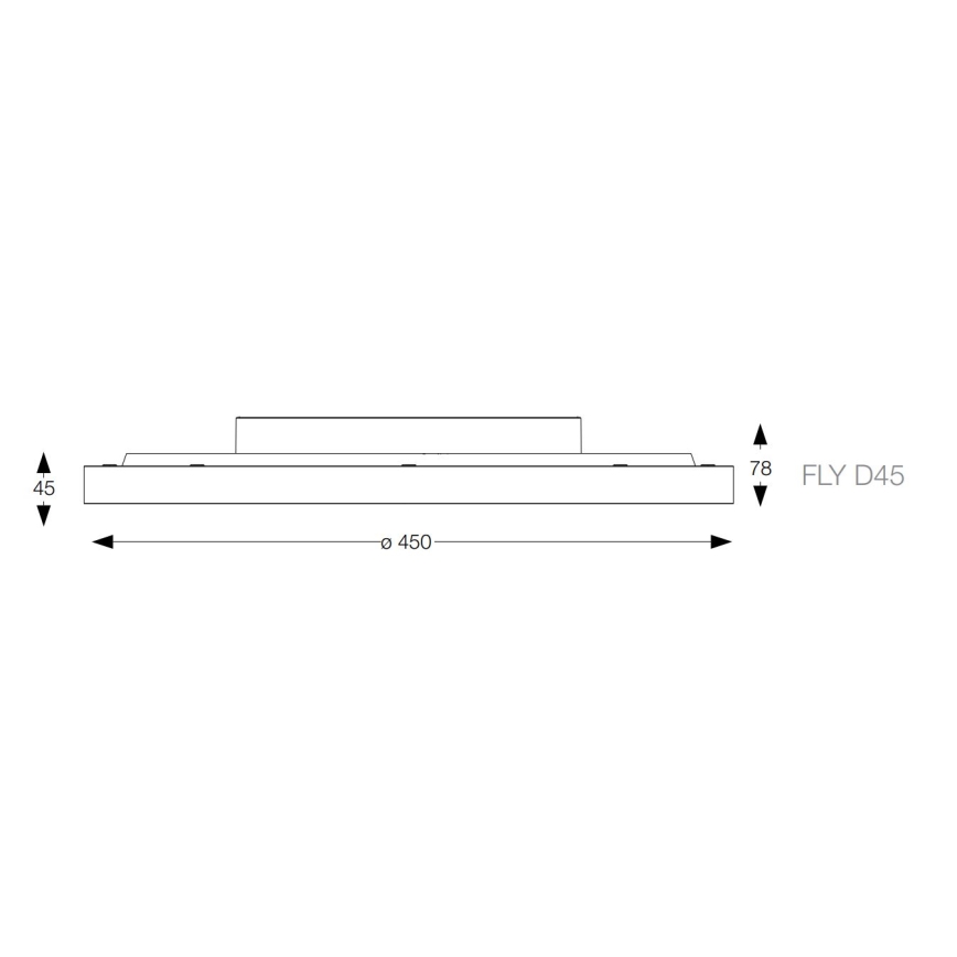 Ideal Lux - LED Плафониера FLY LED/26W/230V 2700K Ø 45 см CRI 90 IP40 черен