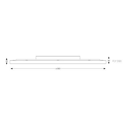 Ideal Lux - LED Плафониера FLY LED/68W/230V 2700K Ø 90 см CRI 90 IP40 черен