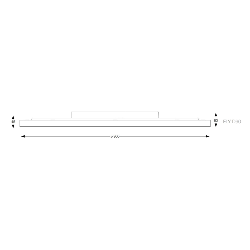 Ideal Lux - LED Плафониера FLY LED/68W/230V 2700K Ø 90 см CRI 90 IP40 черен