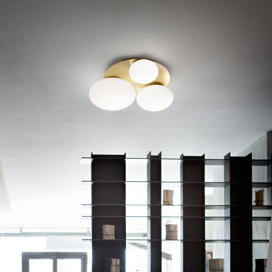 Ideal Lux - LED Плафониера NINFEA 3xGX53/9W/230V златист