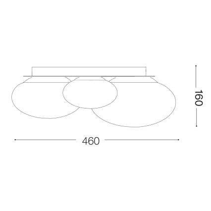 Ideal Lux - LED Плафониера NINFEA 3xGX53/9W/230V златист