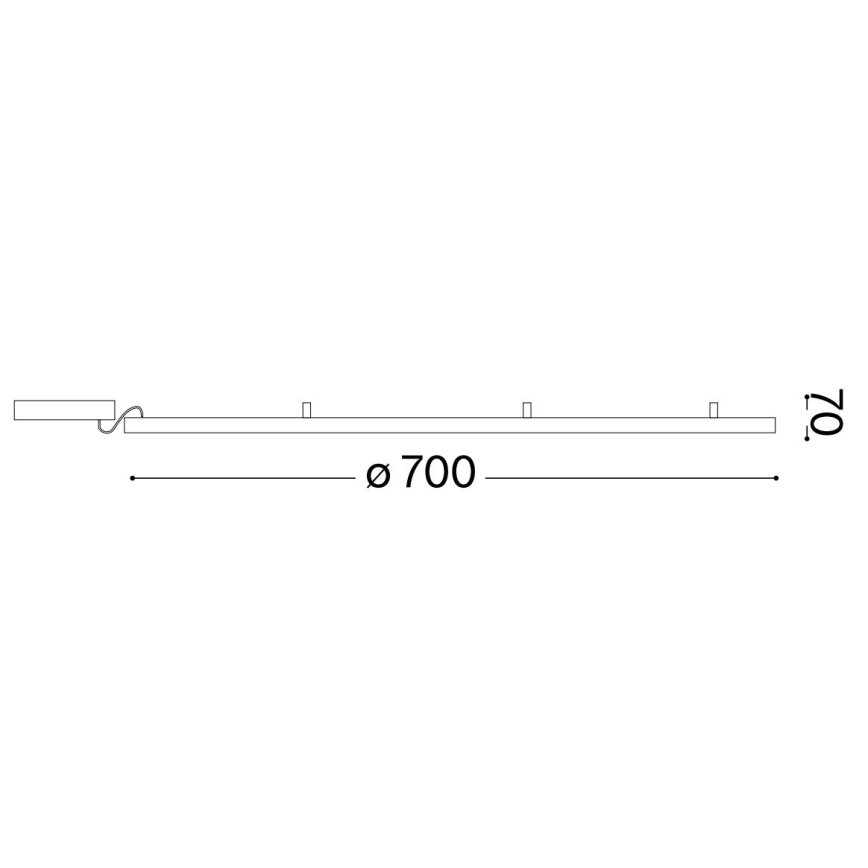 Ideal Lux - LED Плафониера ORACLE SLIM LED/37W/230V 2700K Ø 70 см черен