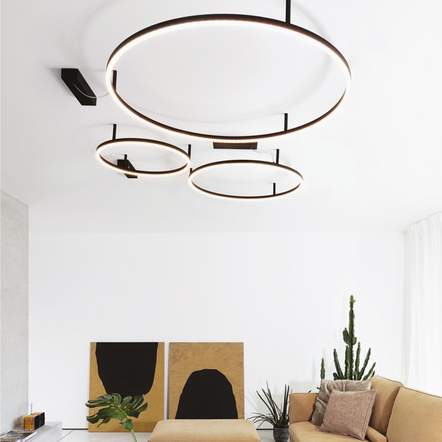 Ideal Lux - LED Плафониера ORACLE SLIM LED/53W/230V 4000K Ø 90 см черен