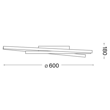 Ideal Lux - LED Плафониера OZ LED/47W/230V Ø 60 см CRI 90 златист