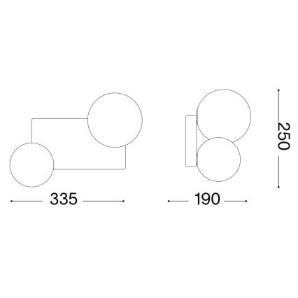 Ideal Lux - LED Плафониера PENTA 2xG9/3W/230V златист