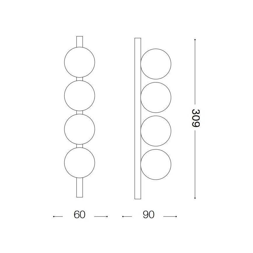 Ideal Lux - LED Плафониера PING PONG 4xLED/3W/230V CRI 90 черен