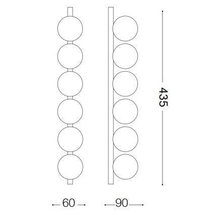 Ideal Lux - LED Плафониера PING PONG 6xLED/3W/230V CRI 90 черен