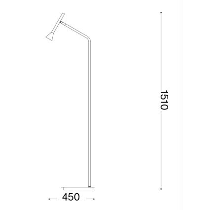 Ideal Lux - LED подова лампа DIESIS LED/4,5W/230V CRI 95 матов хром