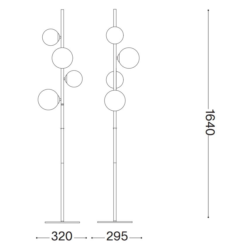 Ideal Lux - LED подова лампа PERLAGE 4xG9/3W/230V черен/опушен