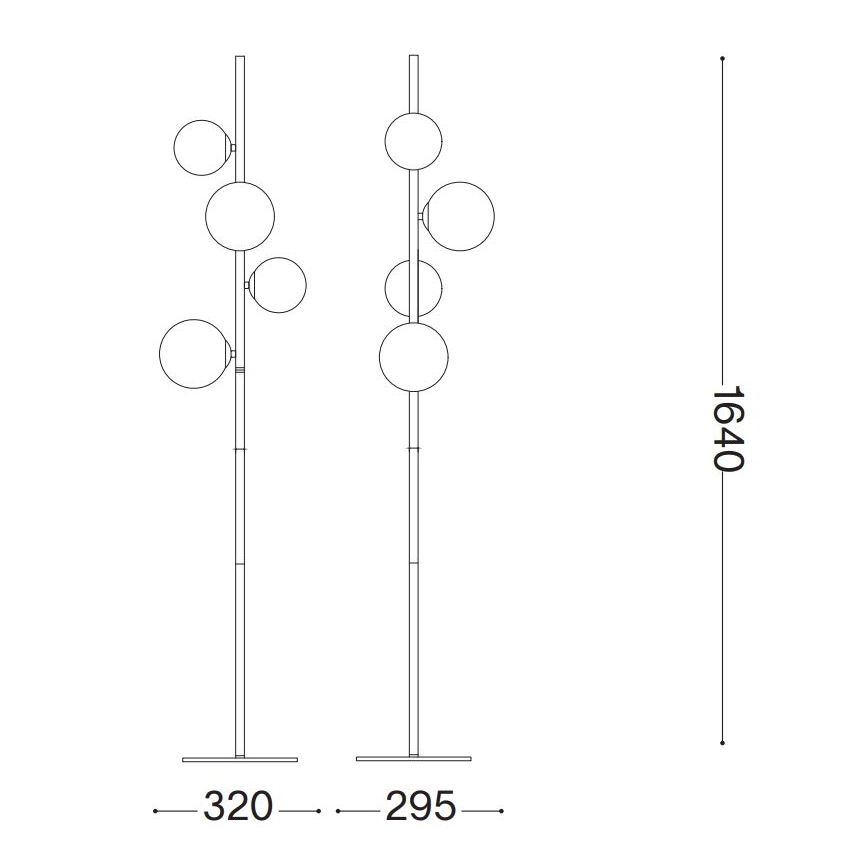 Ideal Lux - LED подова лампа PERLAGE 4xG9/3W/230V, цвят: злато/опушено бежово