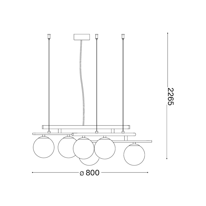 Ideal Lux - LED полилей ATLAS на кабел, 6×G9/3W/230V, златен