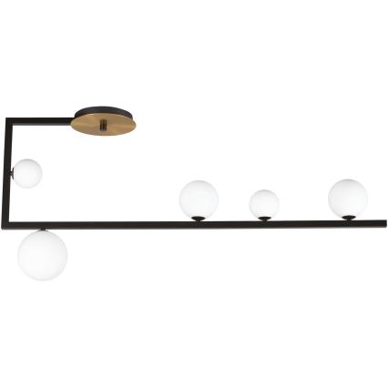 Ideal Lux - LED Полилей BIRDS 5xG9/3W/230V черен/златист