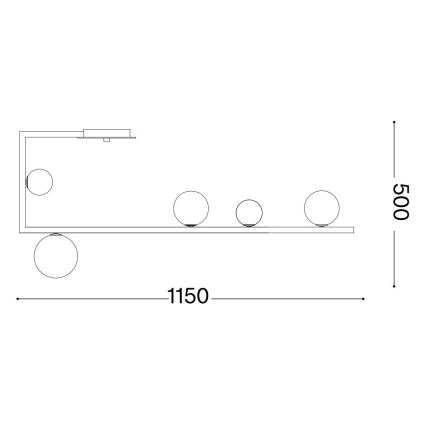 Ideal Lux - LED Полилей BIRDS 5xG9/3W/230V черен/златист