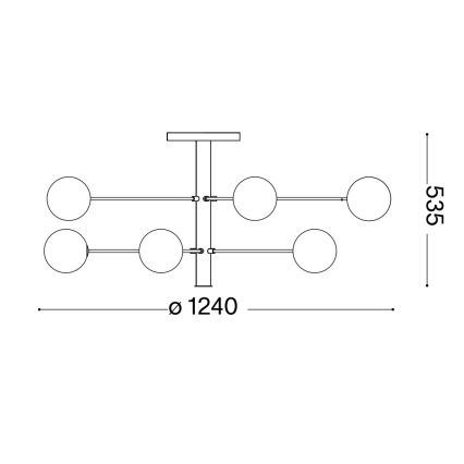 Ideal Lux - LED Полилей COSMOPOLITAN 10xG9/3W/230V Ø 124 см черен