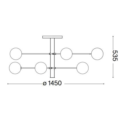 Ideal Lux - LED Полилей COSMOPOLITAN 12xG9/3W/230V Ø 145 см черен