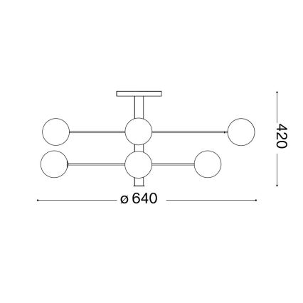 Ideal Lux - LED Полилей COSMOPOLITAN 8xG9/3W/230V Ø 64 см черен