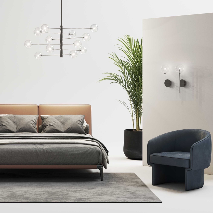 Ideal Lux - LED Полилей EQUINOXE 12xG4/2W/230V Ø 124 см лъскав хром/прозрачен