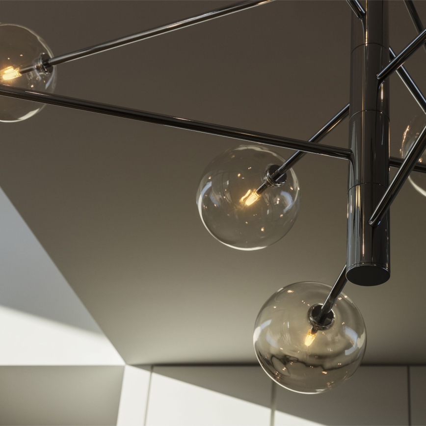 Ideal Lux - LED Полилей EQUINOXE 12xG4/2W/230V Ø 124 см лъскав хром/прозрачен