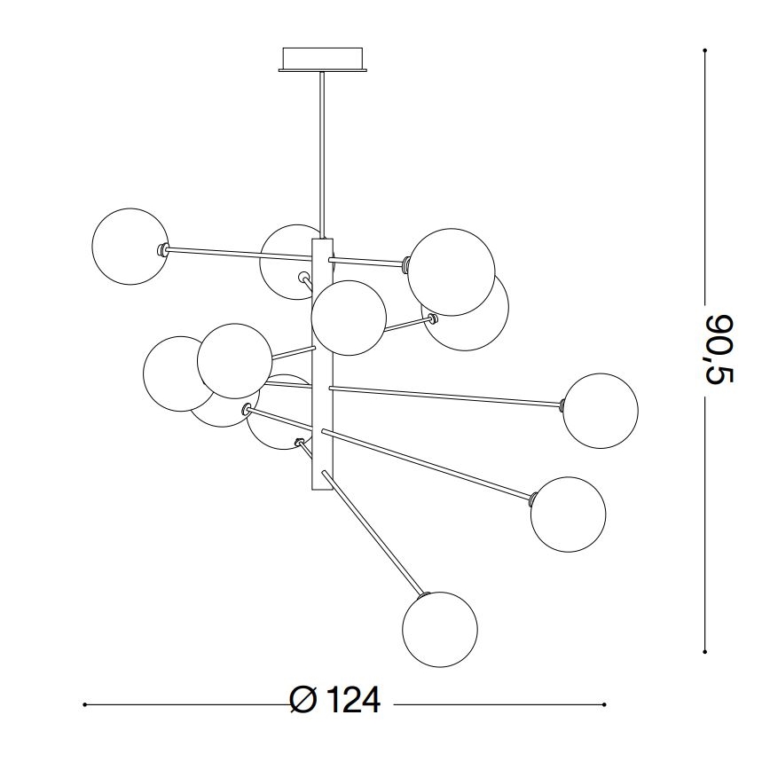Ideal Lux - LED Полилей EQUINOXE 12xG4/2W/230V Ø 124 см лъскав хром/прозрачен