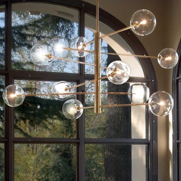 Ideal Lux - LED Полилей EQUINOXE 12xG4/2W/230V Ø 124 см месинг/прозрачен