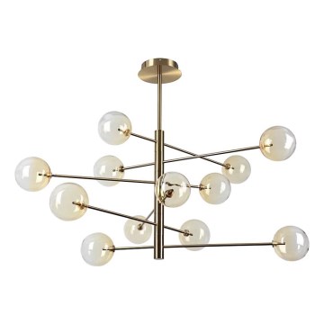 Ideal Lux - LED Полилей EQUINOXE 12xG4/2W/230V Ø 128,1 см месинг/опушен