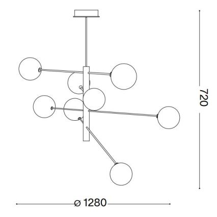 Ideal Lux - LED Полилей EQUINOXE 8xG4/2W/230V Ø 128 см лъскав хром/опушен