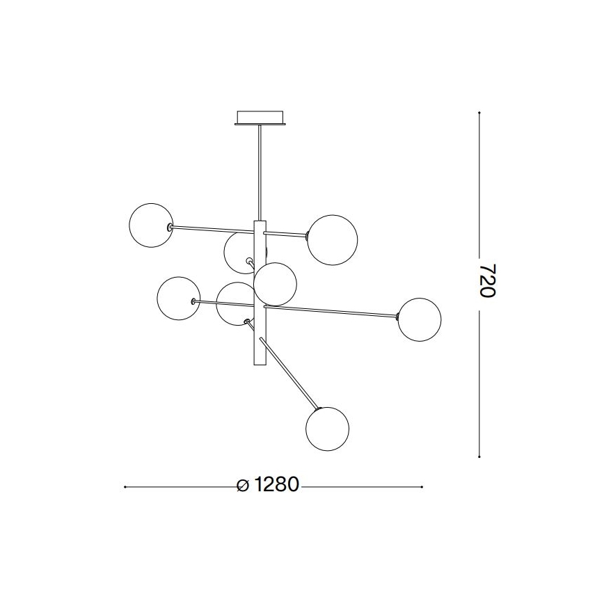 Ideal Lux - LED Полилей EQUINOXE 8xG4/2W/230V Ø 128 см лъскав хром/опушен