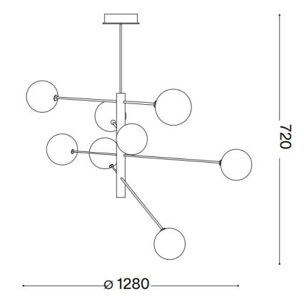Ideal Lux - LED Полилей EQUINOXE 8xG4/2W/230V Ø 128 см лъскав хром/опушен