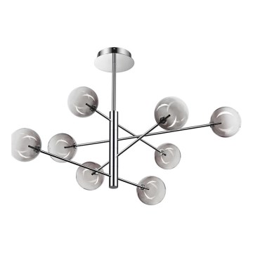 Ideal Lux - LED Полилей EQUINOXE 8xG4/2W/230V Ø 128 см лъскав хром/опушен