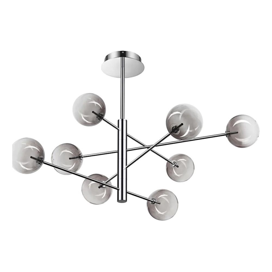 Ideal Lux - LED Полилей EQUINOXE 8xG4/2W/230V Ø 128 см лъскав хром/опушен