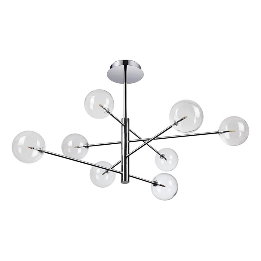 Ideal Lux - LED Полилей EQUINOXE 8xG4/2W/230V Ø 128 см лъскав хром/прозрачен