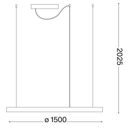 Ideal Lux - LED полилей на кабел ORACLE SLIM LED/83W/230V 3000K CRI 90 Ø 150 cm бял